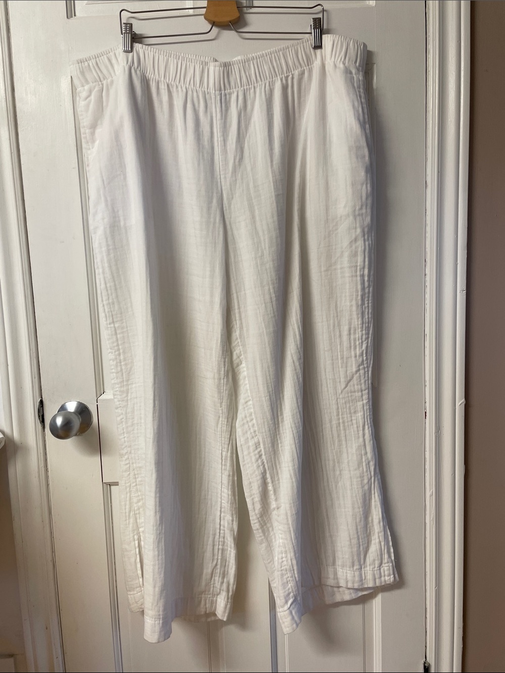 Old Navy white high rise wide leg crinkle gauzy summer pants women’s size 2X